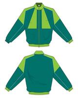retro vintage style jacket design in color green vector