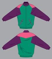 windbreaker jacket design template with colorful design vector