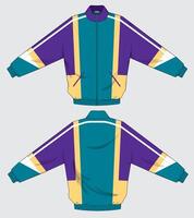 jacket design template uniform apparel back and front vector