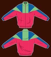 bright colorful jacket design template front and back design vector