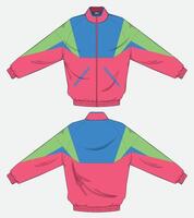 jacket with colorful bright combination template front and back vector
