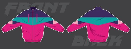 modern design colorful track jacket template design vector