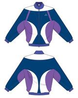 varsity jacket design with front and back view angle vector