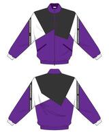 modern street style jacket design front and back angle vector