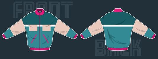 modern sportswear jacket design template with color combination vector