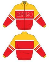 varsity jacket in color red and yellow design vector