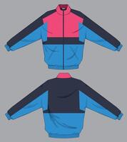 three color combination jacket design template vector