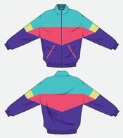 Jacket wind breaker template design two view vector