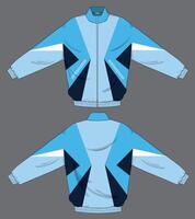 jacket design with different color of blue back and front angle vector