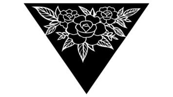 Elegant nature-inspired triangular floral art illustration vector