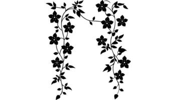 Minimalistic flower silhouette art for use vector