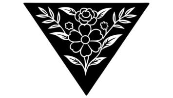 Minimalist triangle floral design for art and creative projects vector