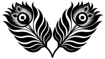 Exotic peacock feather silhouette perfect for craft and design vector