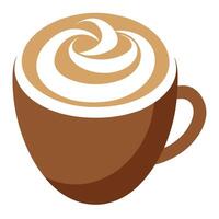 Smooth frothy latte art design for a perfect coffee experience. vector