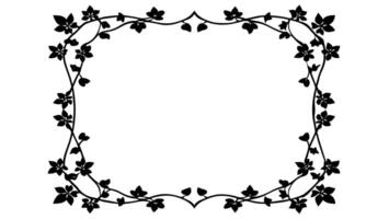 Symmetrical floral frame artwork for decorative projects. vector