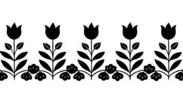 Elegant repeating floral border design with nature vector