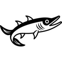 Wild Barracuda in Artistic Line Style for Marine Enthusiasts vector