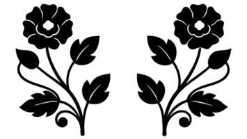 A pair of floral motifs designed illustrations. vector