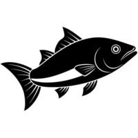 Mahi Mahi Fish Silhouette in a Minimalist Drawing Style vector