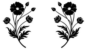 Graceful floral designs suitable for artistic projects. vector