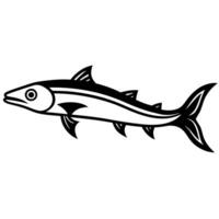 Realistic Barracuda Line Art with Fine Sharp Details vector