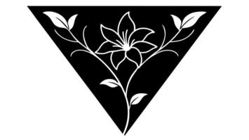 Intricate floral ornament design with a triangular pattern vector