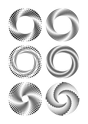 Spiral circle halftone textures