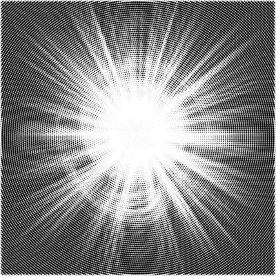 Shiny sunrays dotted pattern