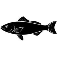 Clean and bold codfish outline for diverse artistic use vector