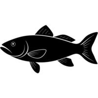 Large codfish silhouette art for and aquatic theme vector