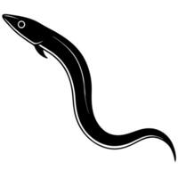 Minimalistic fish art showcasing a long eel with shiny vector