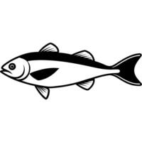 Clean and bold codfish outline for diverse artistic vector