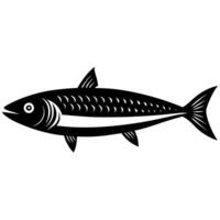 Fresh Mackerel Fish Silhouette in Elegant Drawing vector