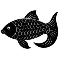 Decorative golden carp silhouette ideal for creative projects vector