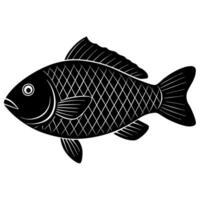 Fresh Free Tilapia Fish Silhouette Design for Aquatic Themes vector