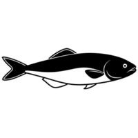 Clean and bold codfish outline for diverse artistic uses. vector