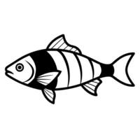 Perch fish silhouette illustration for aquatic-themed designs vector
