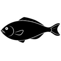 Flat halibut silhouette ideal for aquatic designs vector