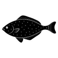 Flat halibut silhouette ideal for decor designs vector