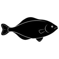 Minimalist halibut silhouette art for graphic use vector