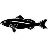 Realistic haddock fish silhouette art for marine-themed projects vector