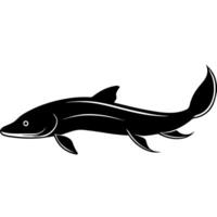 Bold and detailed sturgeon fish design for your creative projects. vector