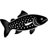Freshwater trout in minimal silhouette art for unique vector