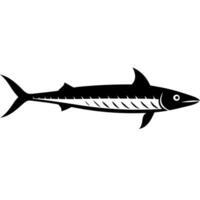 Sleek wahoo fish silhouette art for ocean illustrations vector