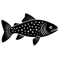 Freshwater trout in silhouette art for unique projects vector