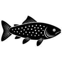 Freshwater trout in minimal silhouette art for unique projects vector