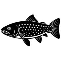 Black trout silhouette art ideal for clean, modern compositions vector