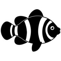 Simple clownfish silhouette ideal for underwater and reef projects vector