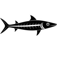 Minimal wahoo fish silhouette perfect for aquatic design projects vector
