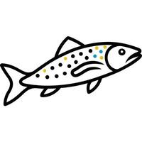Artistic trout line drawing showcasing aquatic life in minimal style vector